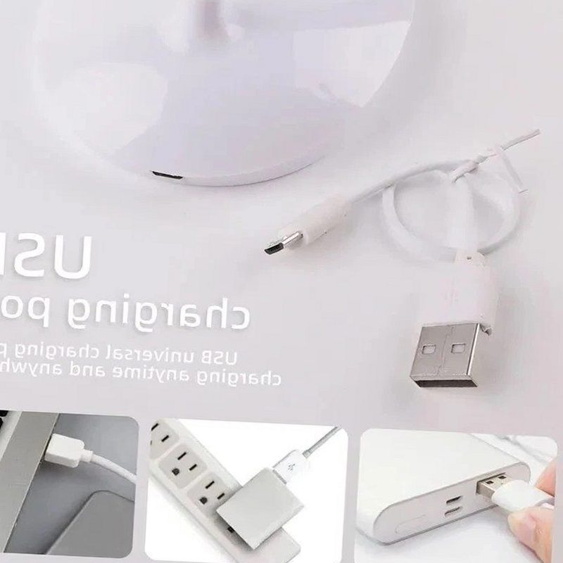 白色柔性灯颈台灯 触控调光 USB 充电床头灯 细节图1