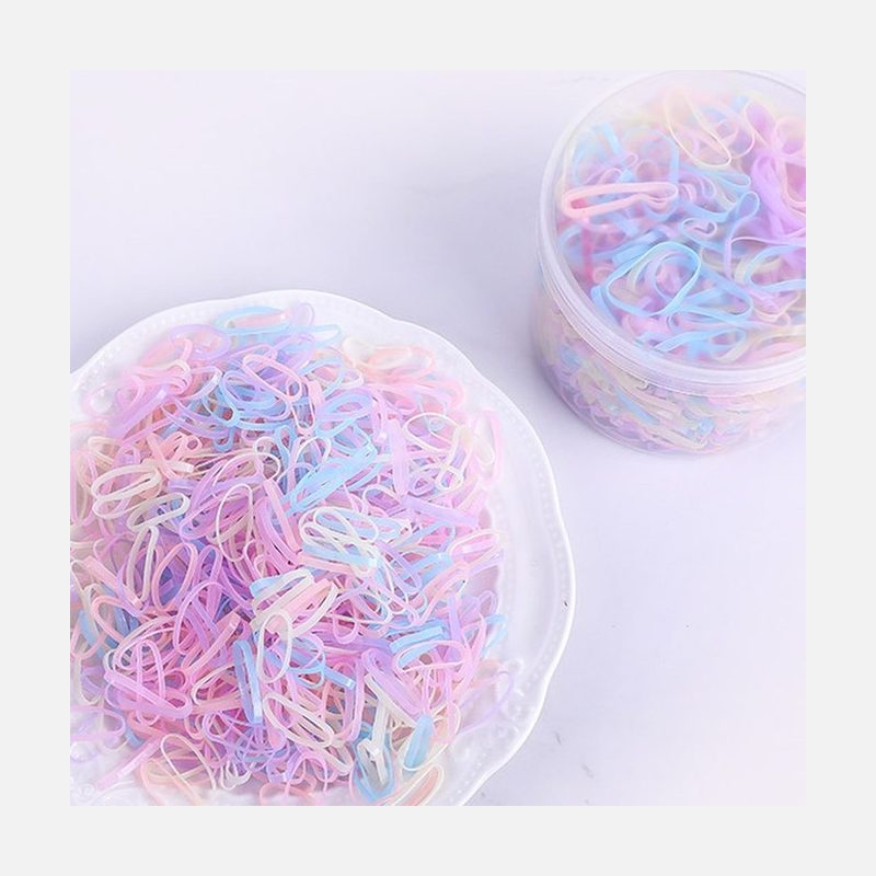 彩色一次性发圈 高弹力头绳 扎头发小皮筋 细节图1